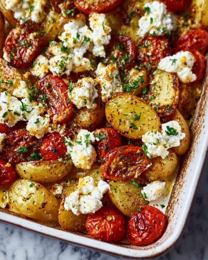 Baked Feta Potatoes: A Mediterranean One-Pan Delight Recipe