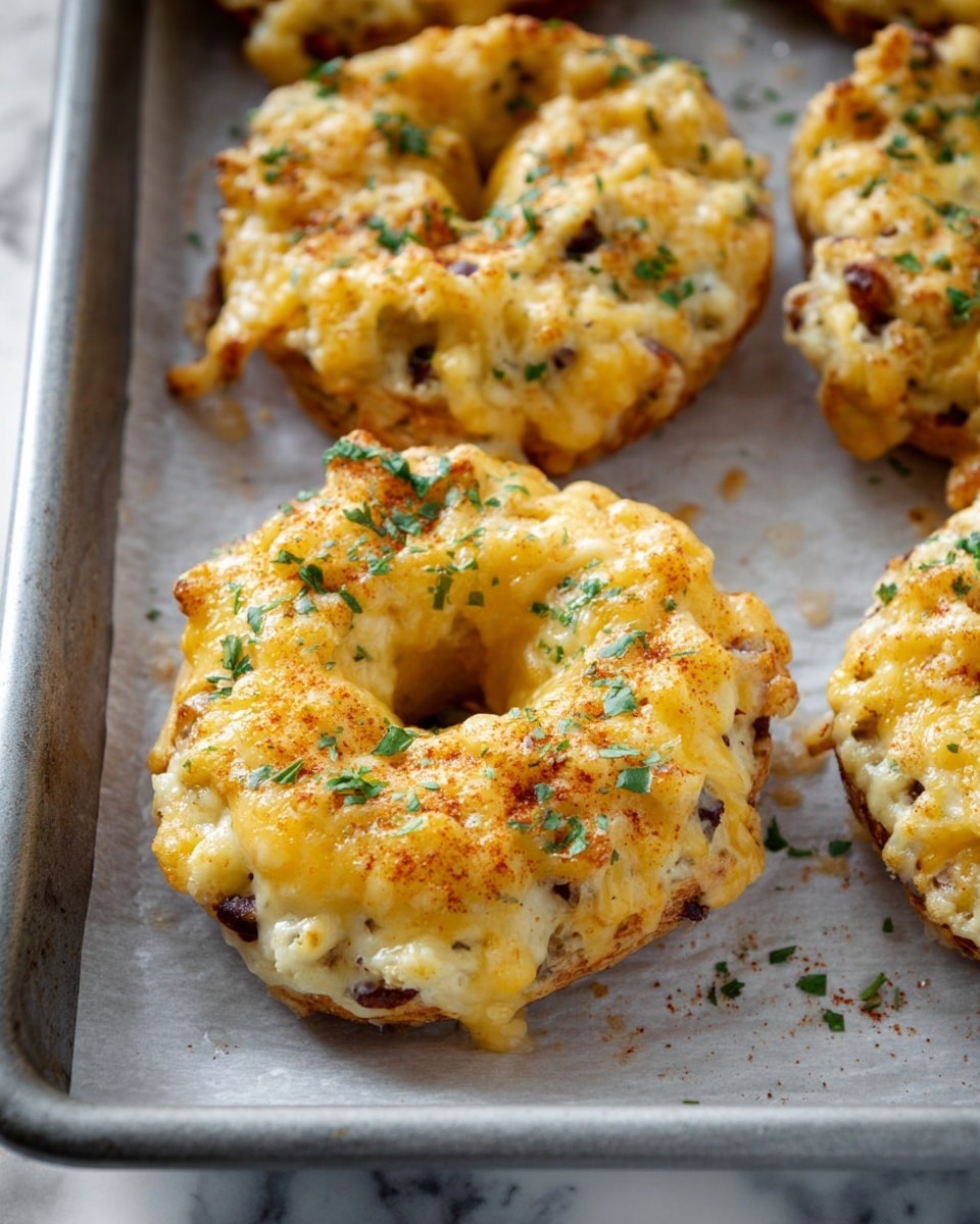 A white round dish with a creamy dip that has a thick, slightly chunky texture, topped with melted yellow and white cheese that is lightly browned in some spots, and sprinkled with small pieces of chopped green herbs. The dish is set on a white marbled surface. On the side, there are sliced pieces of light brown baguette bread on a white plate, a small white bowl with orange powder, and a lemon sliced into wedges with green parsley next to it. Photo taken with an iphone --ar 4:5 --v 7